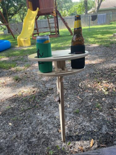Portable Beer Table - Backyard Entertainment - Beach Camping - Folding Outdoor - Concert Cocktail photo review