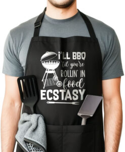 I'll BBQ 'til you're rollin' in food ecstasy BBQ Apron