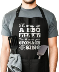 I'll whip up a BBQ symphony that'll make your stomach sing BBQ Apron