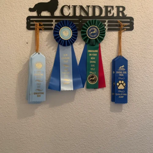 Pet Award Hanger Monogram - 12 Rungs for medals & Ribbons, metal sign, art, wall decor photo review