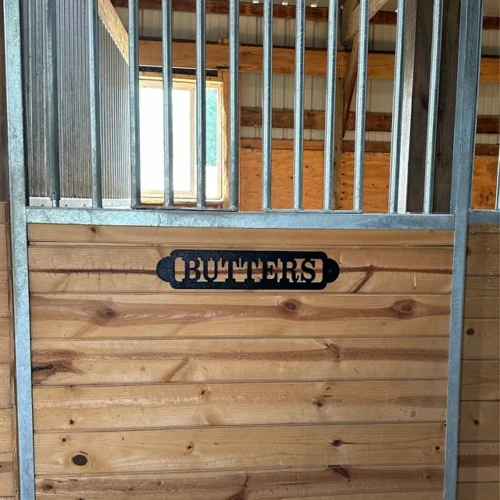 Custom Metal Horse Stall Sign / Equestrian / Riding / Barn Decor / Ranch Decor / Texas Ranch Gift / Personalized Barn Sign photo review